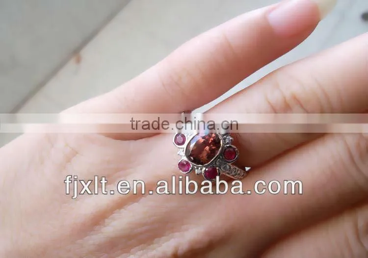 Latest Fashionable 925 Sterling Silver Tourmaline Jewelry Ring