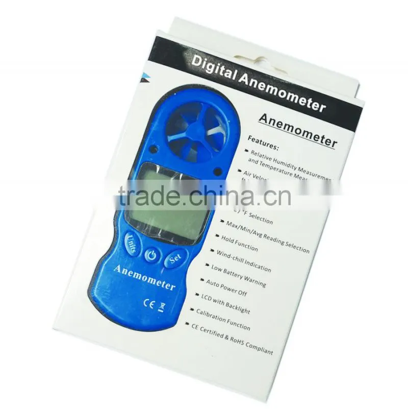 LCD Digital Hand-held Wind Speed Gauge Meter multifunction Measure Anemometer Thermometer and temperature