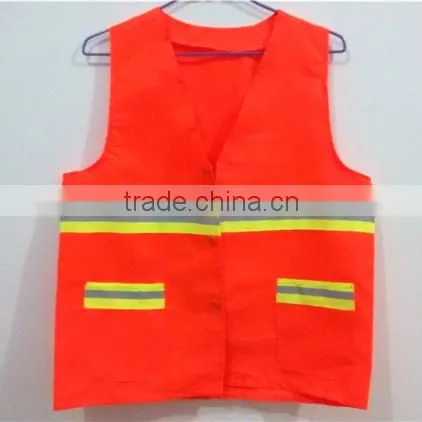High Visibility Neon Yellow Orange Safety Vest With Reflective Strips 3M In Large Stock For Chile