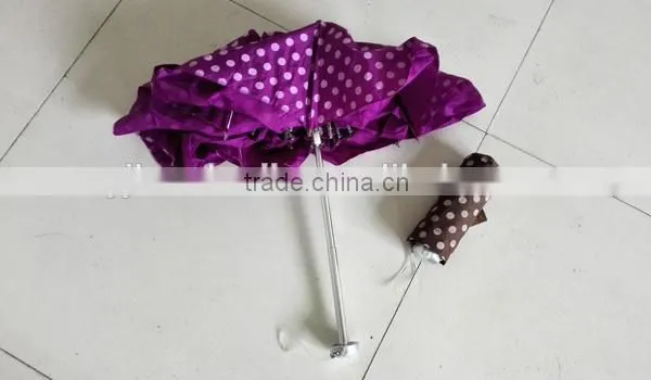 Cute Dot Printing Compact Mini Umbrella 5 Fold