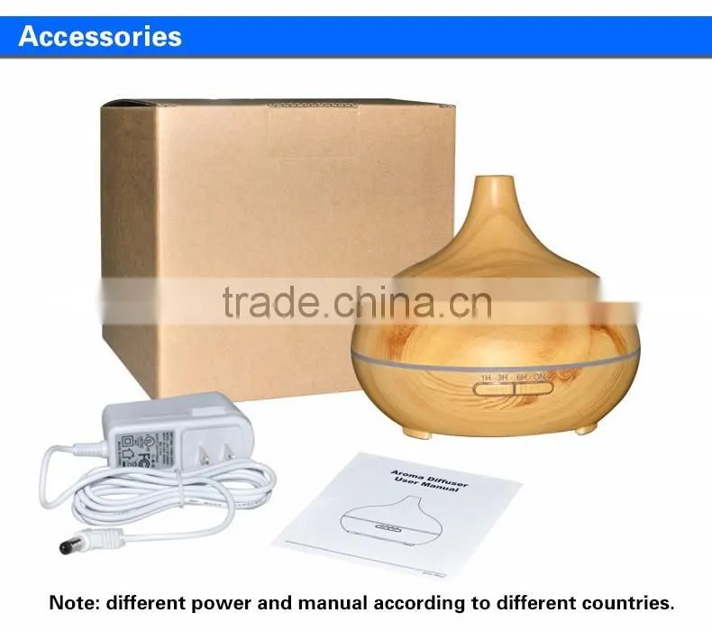 2016 Newest Model Fashion Simple Wood Grain 300 ml Aroma Diffuser Aromatherapy