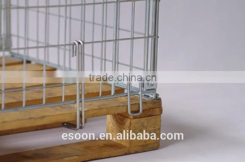 Wooden base container logisitc moving mesh cage with top covers