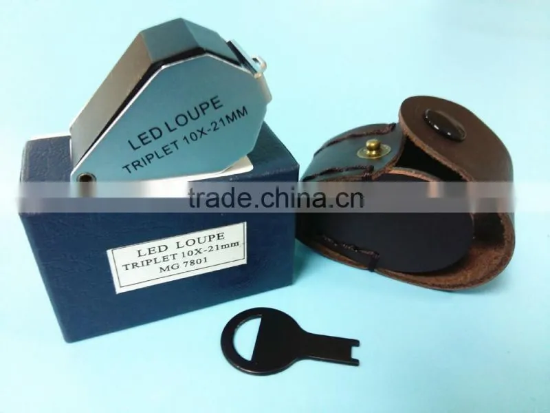 Pocket Size 10X Loupe with White LED Ligh