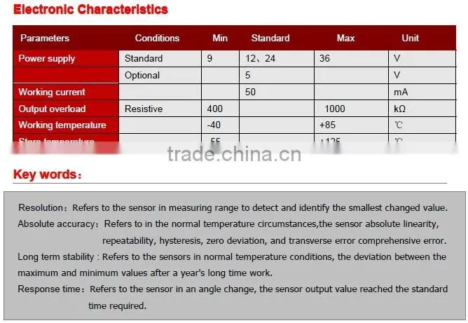 LCA328T Low Cost 2 axis 4-20mA Level Sensor With Built-in Latest MEMS Productive Technology , No Contact Measuring Principle