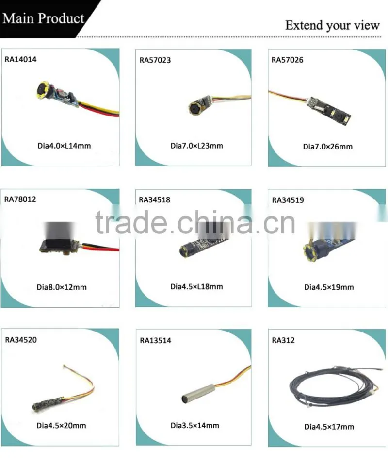 Lens on side 60 degree FOV infrared LED cmos camera module