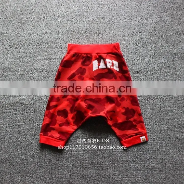 Custom kids clothes fashion boys camouflage pants cropped trousers Pull-Ups