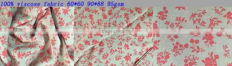 make to order printing rayon fabric, 60*60 90*88 85gsm 54/55" weave viscose fabric/printed viscose fabric