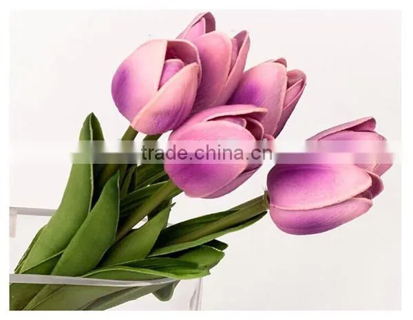 Real touch artificial tulips with 6pcs bundle/decorative tulips flower