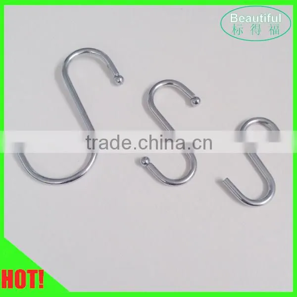 Multifunctional metal wire S hook for hanging clothes bags