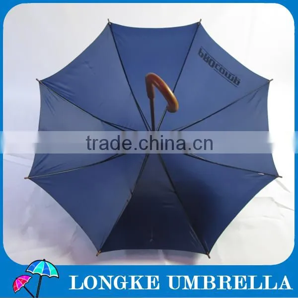 23" Navy blue wooden umbrella for advertising