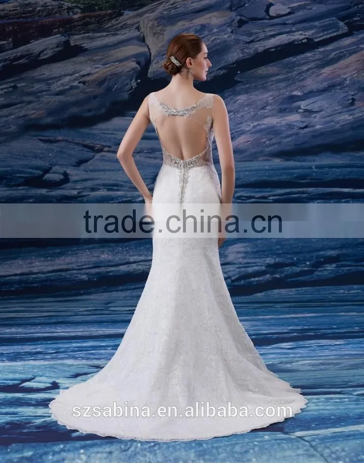 2016 lace applique sweep train mermaid wedding gowns wedding lacha photos