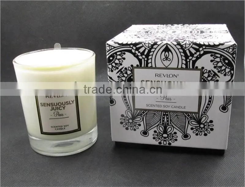Rectangular luxury customized logo cardboard printed box for 4 candles with insert holder,candle packaging box