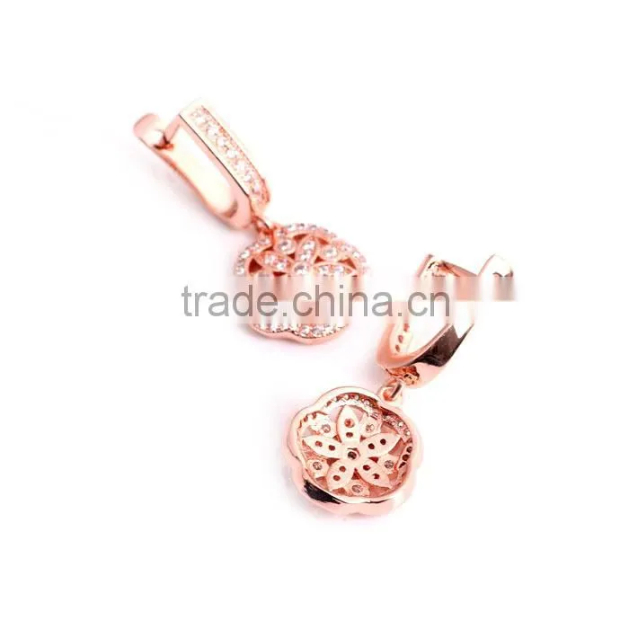 Wholesale rose gold plated 925 sterling silver latest earring