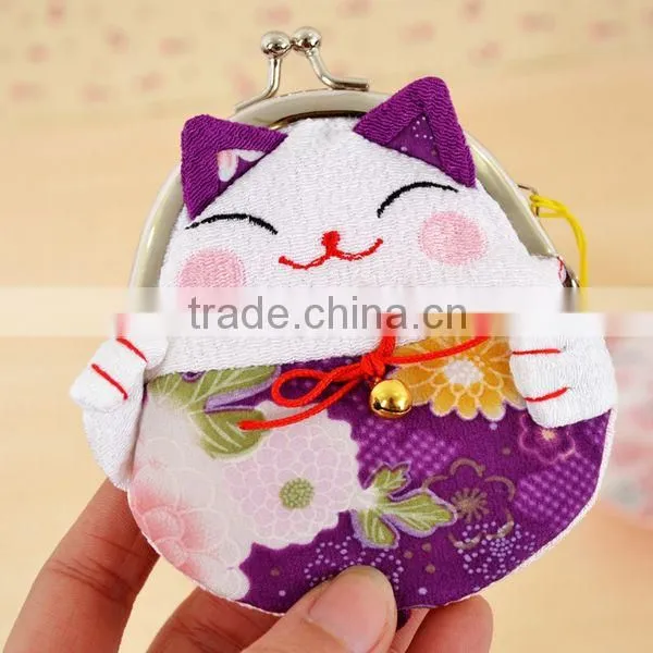 Hot Sales Lovely Printing Hasp Lucky Cat Women Coin Wallet Wholesale ZTMZ-CW012