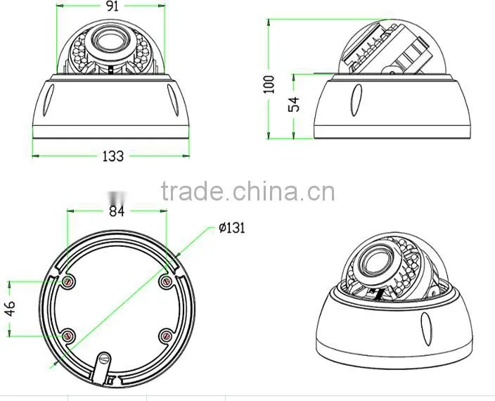 2015 4MP 2.8-12 mm Auto-Focal dome Ip camera