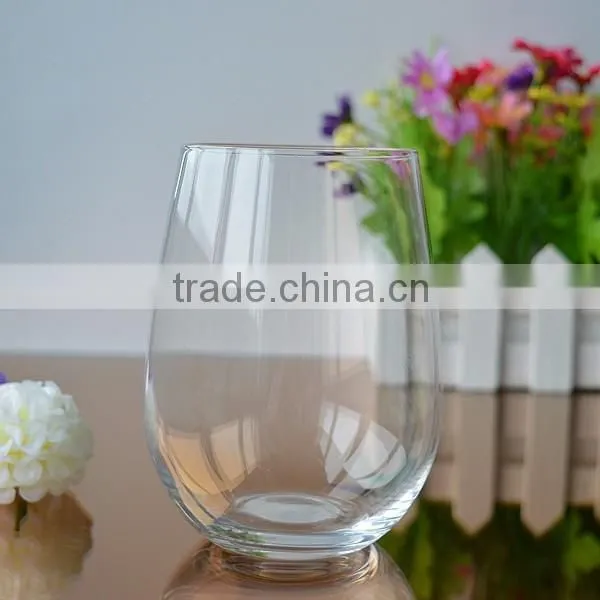 Crystal blown wine glass drinking tumbler