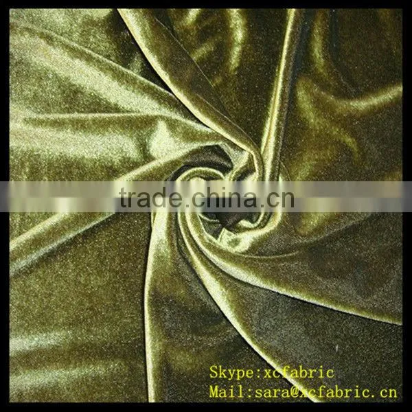 High quality soft dyed polyester/spandex velvet pleuche fabric