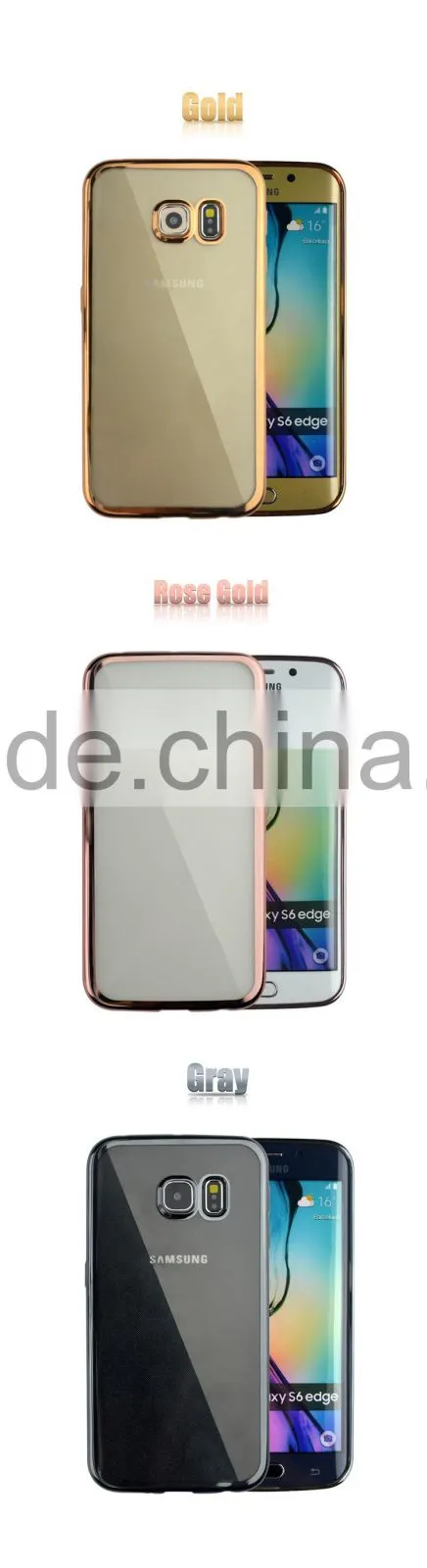 Low Price China Mobile Phone Durable Transparent Phone Case for Samsung S6 Edge Soft Cover Case Plating TPU