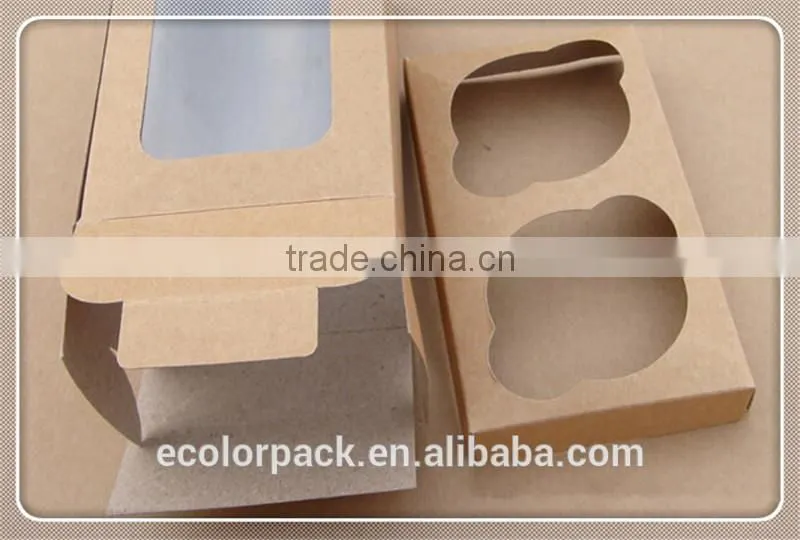 Food grade 12 pcs kraft paper cake box with inner tray