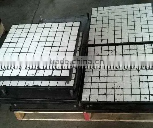 Ceramic rubber liner with square ceramic tiles imbedded, wear liner, bolt connection