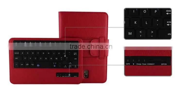 Leather waterproof tablet pc wireless bluetooth keyboard leather case for samsung