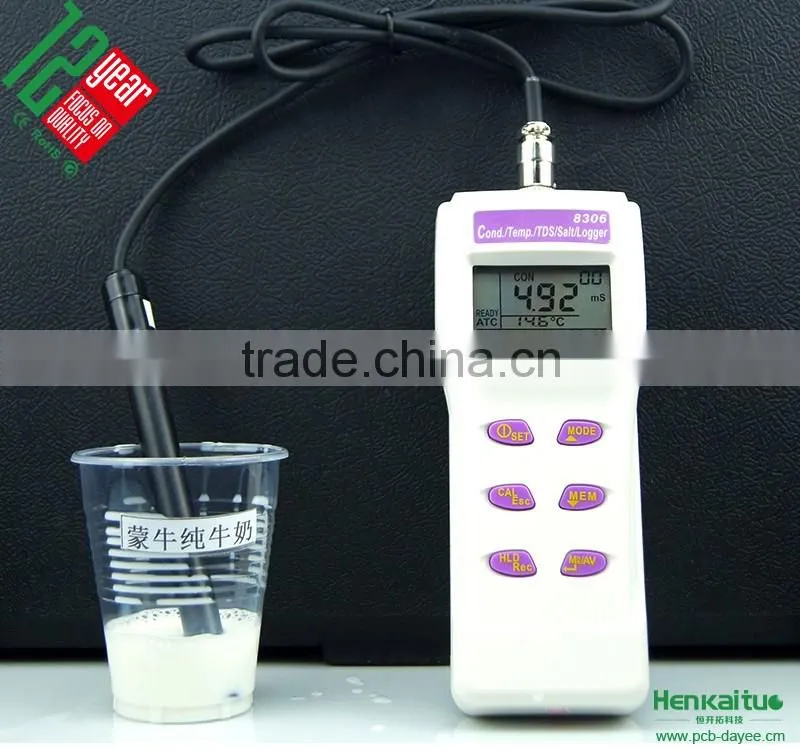 Electrode Conductivity Probe Temperature Detector Salinity TDS Meter