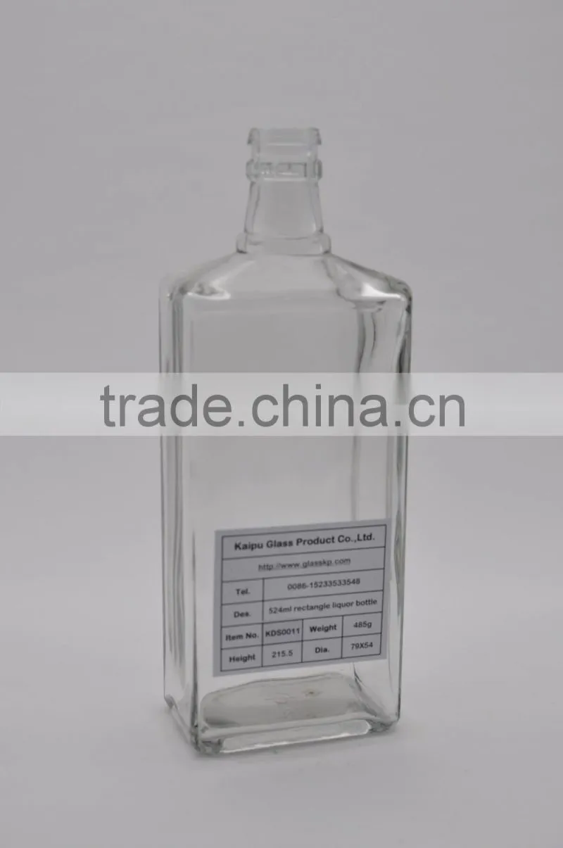 Top super clear / flint glass bottles