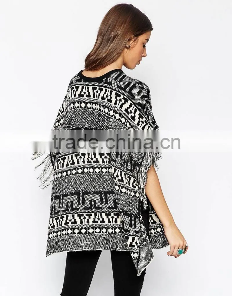 2015 high latest fashion design Wool shawl with fringes