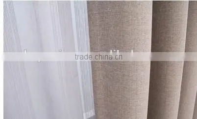 2015 hot sale 015 linen like curtain fabric ; made up curatin in hotel or home