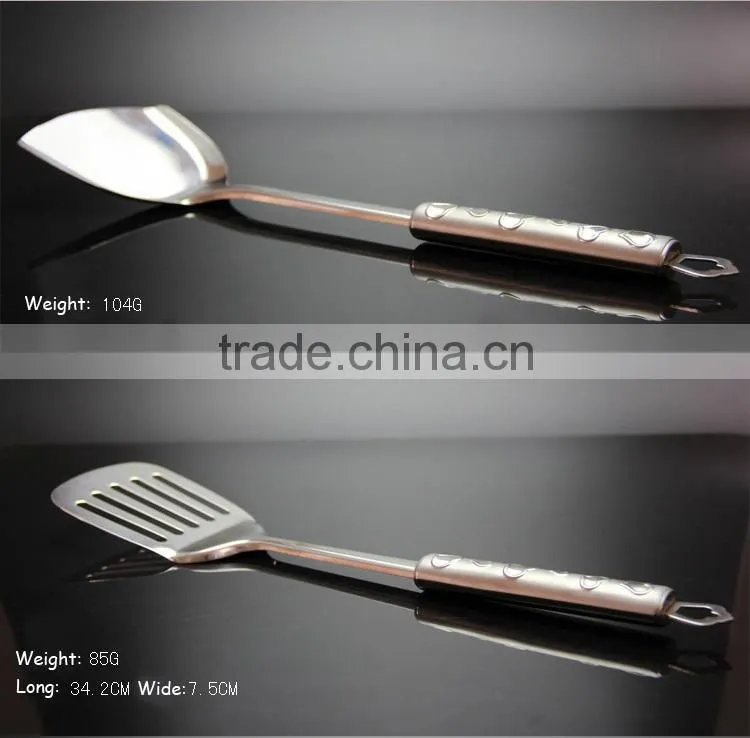 Modern stainless steel kitchen utensils set/ cook hot sell stainless Love handle kitchen ware 7pcs kitchenware set S01