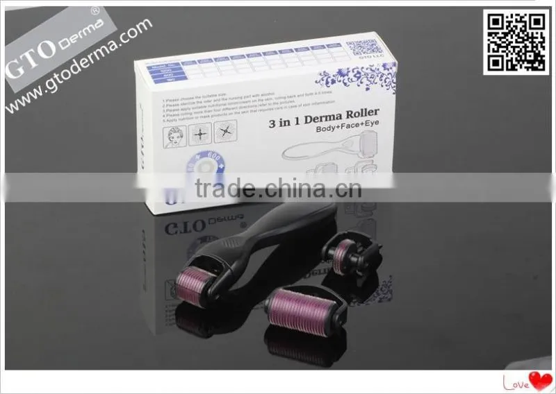 manufacture direct sale GTO brand titanium 3 in 1 derma roller