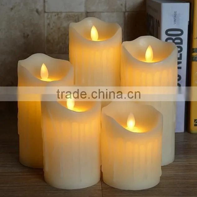 LPL057 christmas teardrop moving flame wick led candle in high quality