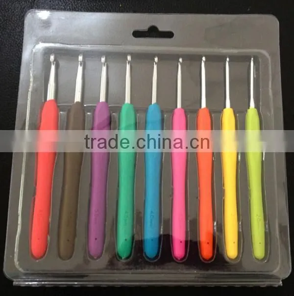 Hot sale tpr thermoplastic rubber crochet hook , crochet hook set, manufacturer of crochet hook