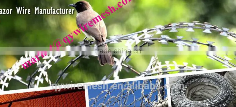 Iron Wire Material and Barbed Wire Coil Type razor barbed wire