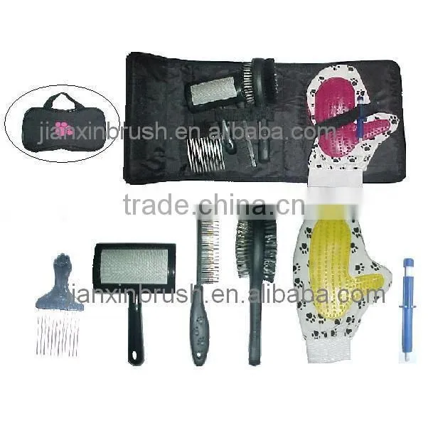 six items pet brush grooming brush comb set