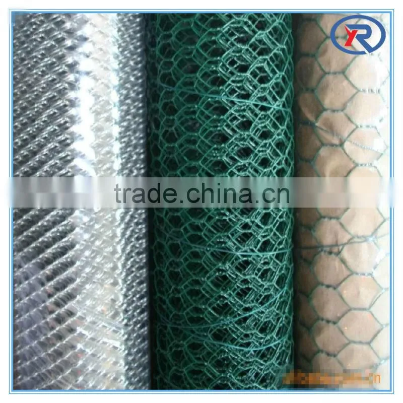 Hexagonal netting Chicken Wire hexagonal wire mesh With Green Plastic Finish