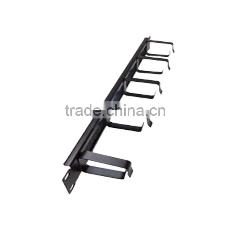 1U 19-inch racks d-ring brush cable management Panel with Brush Grommet