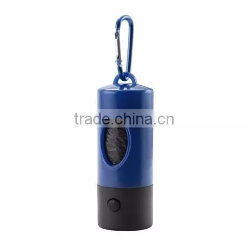 waste bag dispenser and torch with carabiner