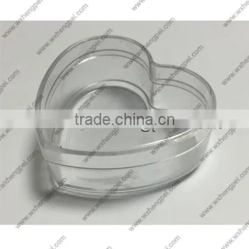Cleverish portable cute transparent heart plastic storage jewelry wedding box kit