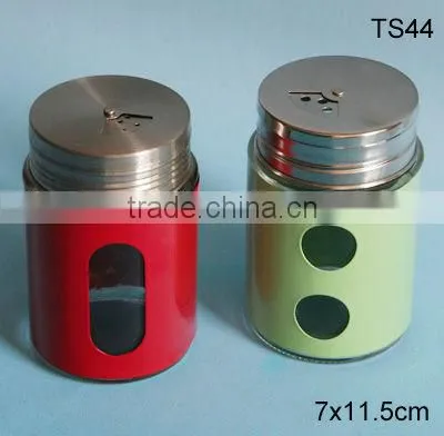 mini cylinder glass salt and pepper bottle