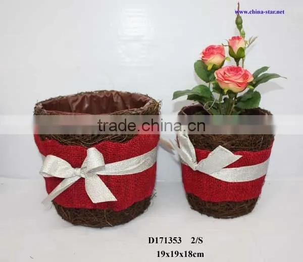 Rattan christmas flower pots