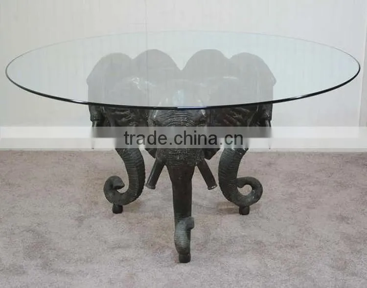 Home decoration art metal craft elephant head bronze table