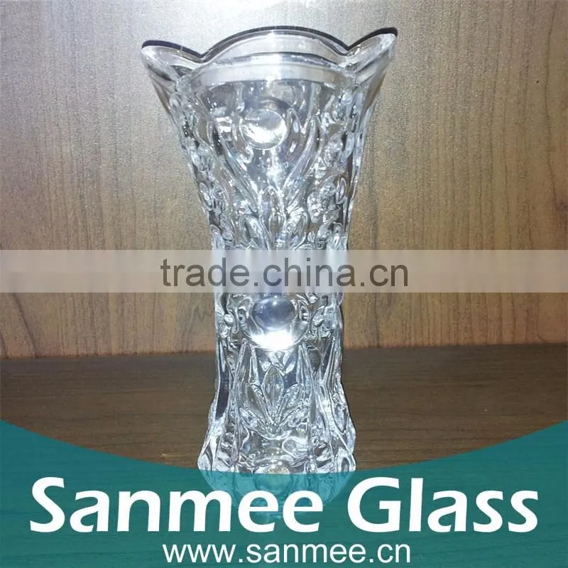 Long stem glass flowers,glass vase,clear glass vase