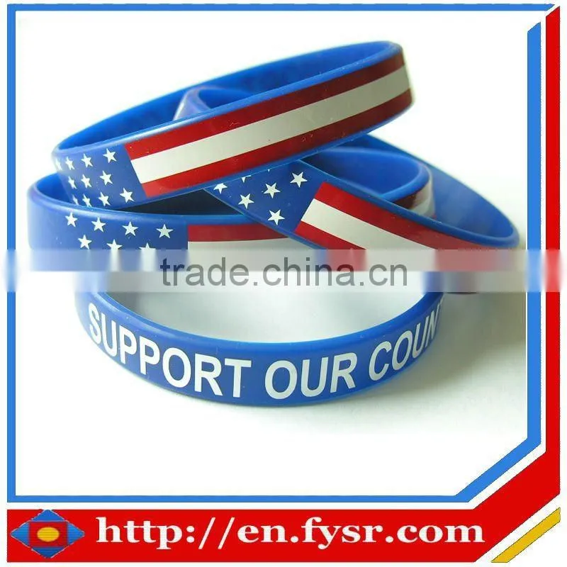 2013 popular promotional debossed silicone wristbands with high quality