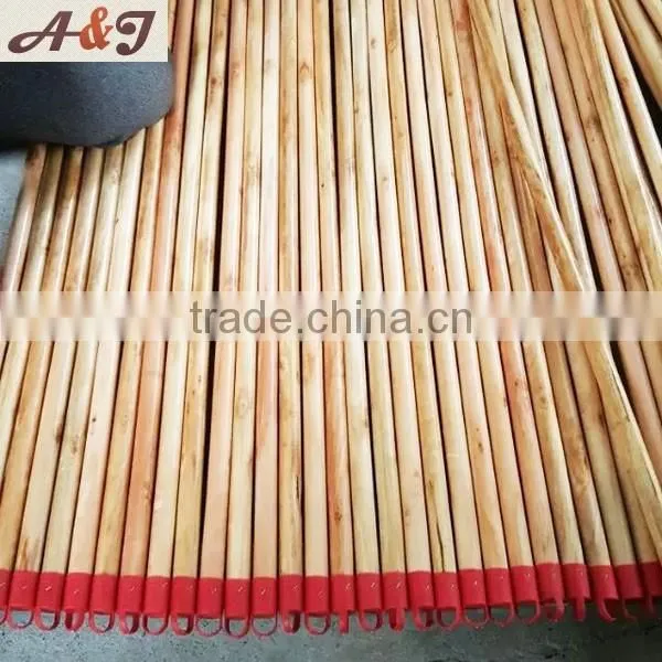 Durable wooden mop handle with 5 cm red cap