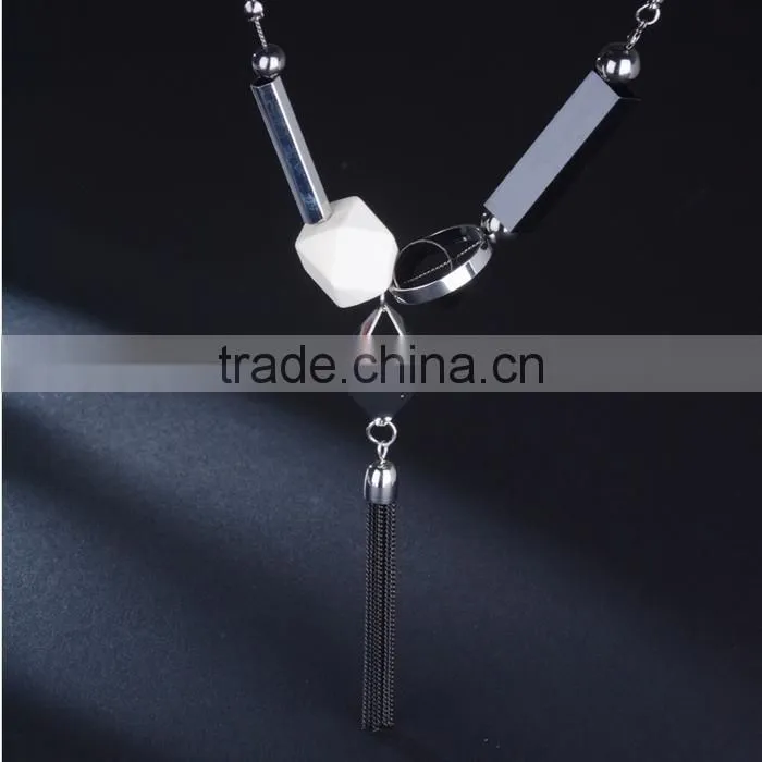 geometric necklace assorted irregular pattern beads chain necklace chain tassel long sweater necklace