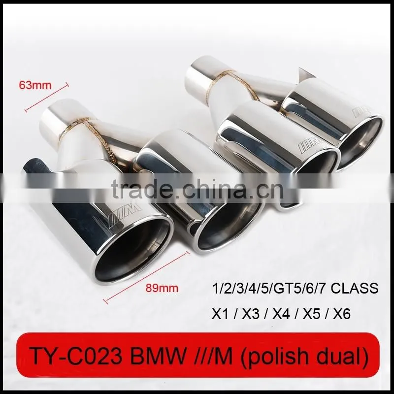 auto tuning stainless exhaust tips laser M polish for bmw