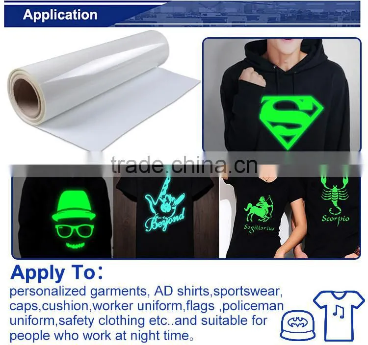 Jiabao glow in the dark vinyl glow in the dark t shirt vinyl glow in the dark film