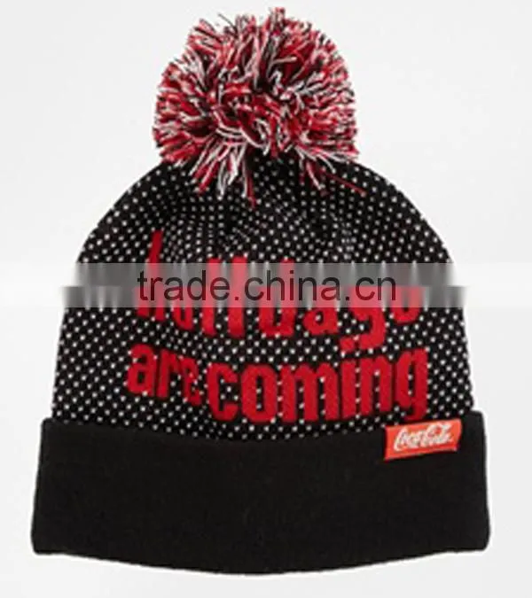 custom embroidery winter promotion cashmere knit hat