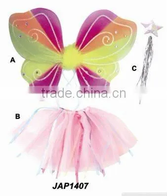 Colourful skirt Fairy Wing Set for children party